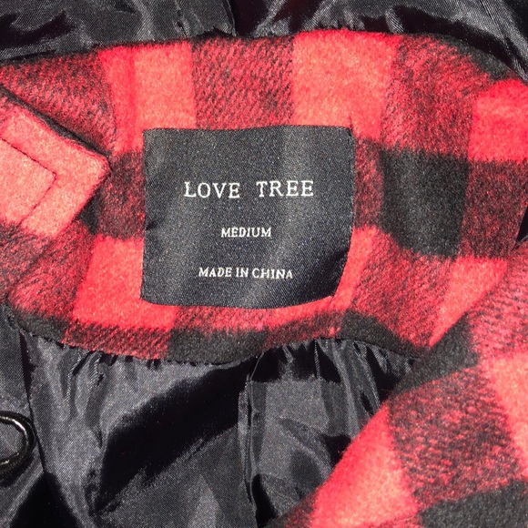 Red and black pea coat - Picture 2 of 4